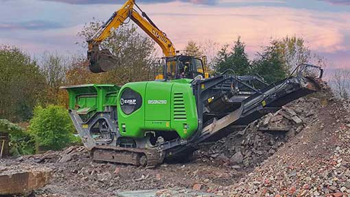 Bison 280 jaw crusher crushng concrete for recycling