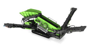 EvoQuip Colt 1000 compact scalping screen cutout for onsite construction and aggregate recycling in Western Canada.