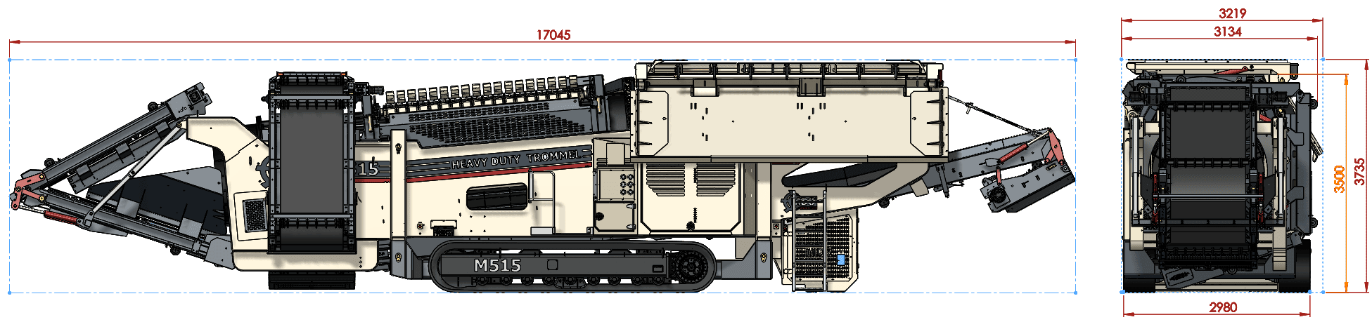 M515 Travel Dimensions