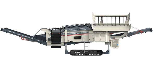 Cutout rendering of a MDS M515 Rock Trommel Screen