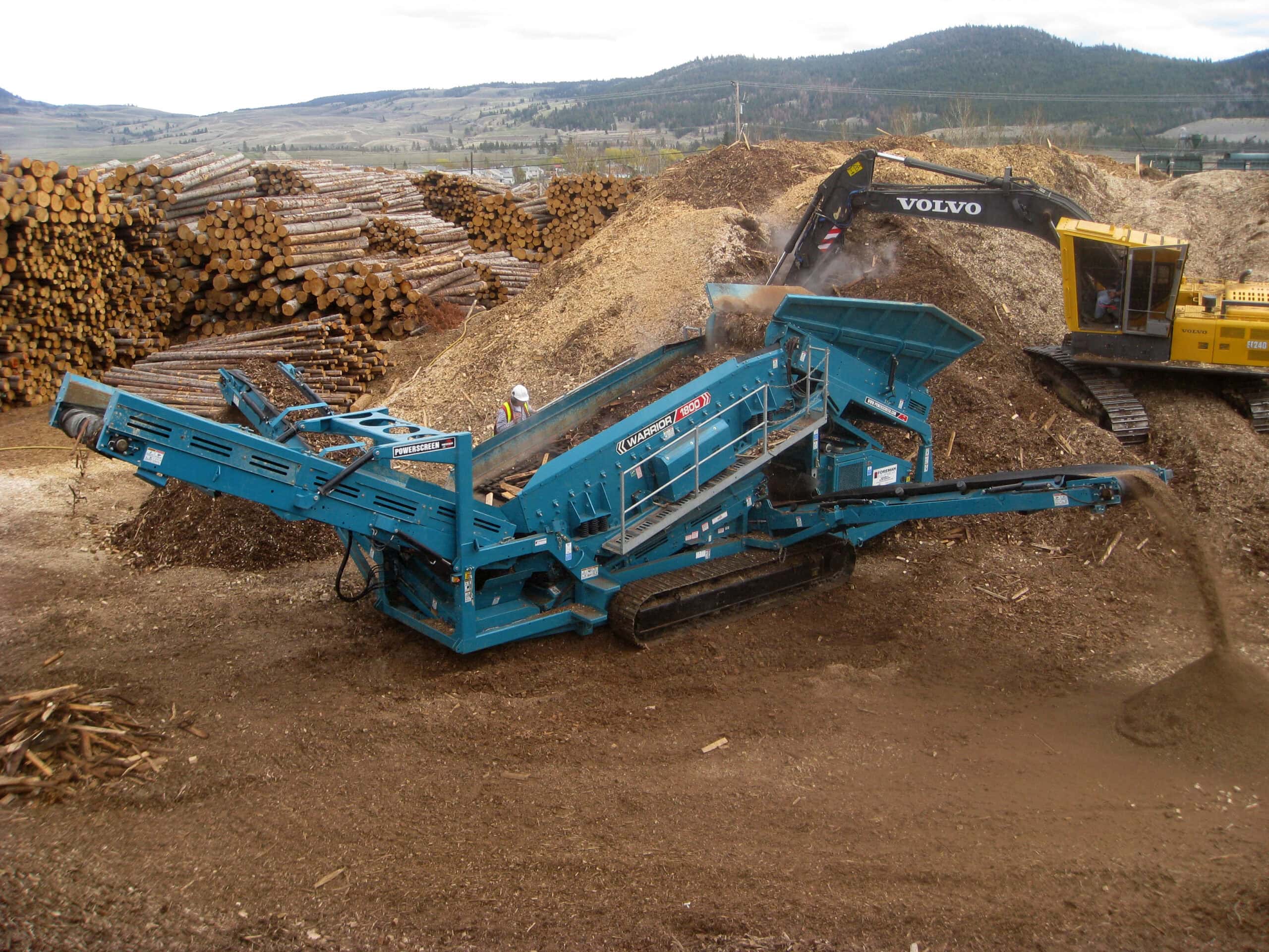 Mill wood waste Warrior 010 wood waste from a mill can be processed to make bio fuel or processed into compst, mulch or other uses.
