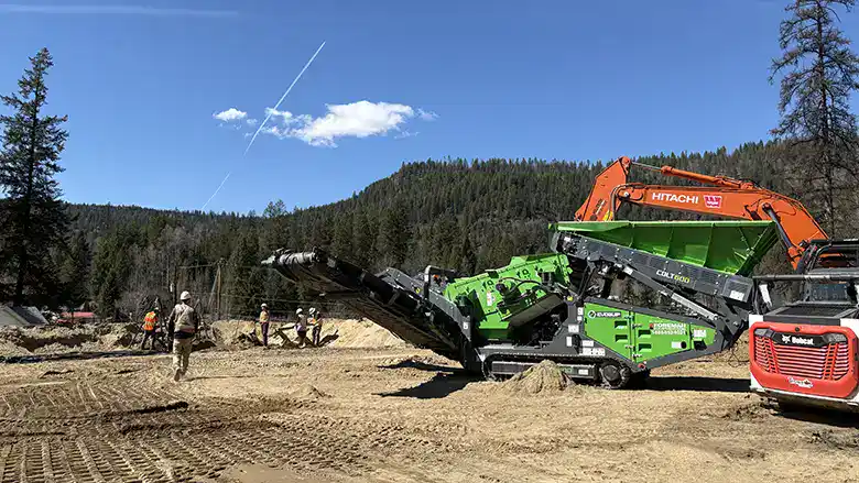 Colt 600 screening for artifacts on a BC Heritage Job Site
