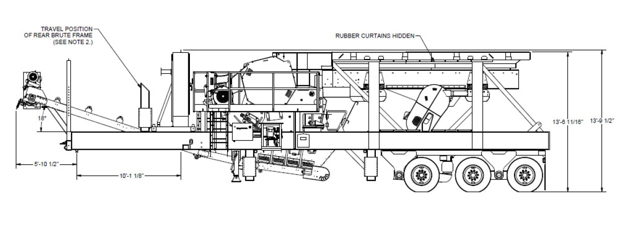 PT400 Jaw Crusher Travel Weights & Dimensions