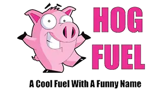 Cute pink pig who wants tp teach you about Hog Fuel