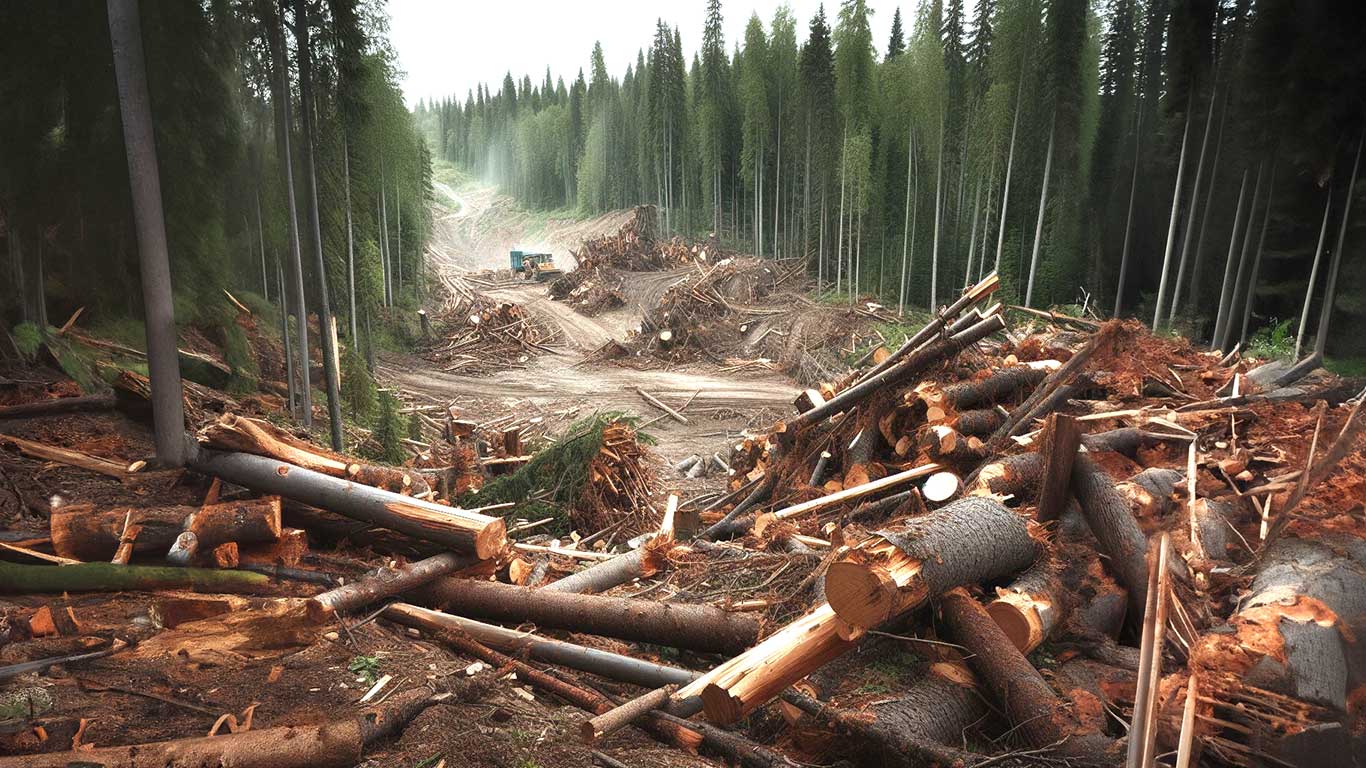 Remote land-clearing on a construction site