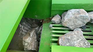 rock inside crushing chamber