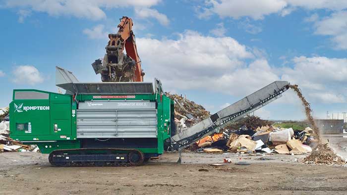 Terminator single shaft waste shredder shredding waste