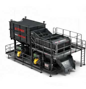 Wash screen and dewatering screen sorft material by size