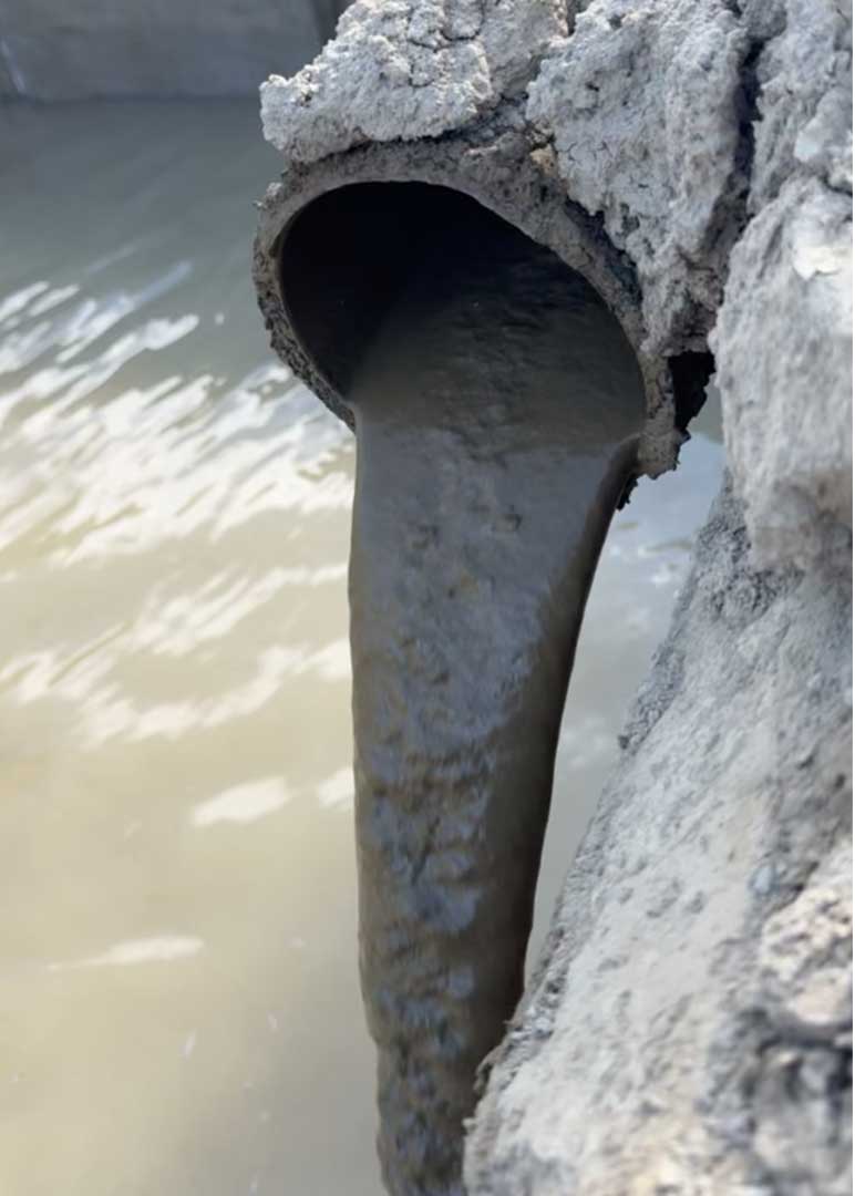 Process water recovered fro washing process